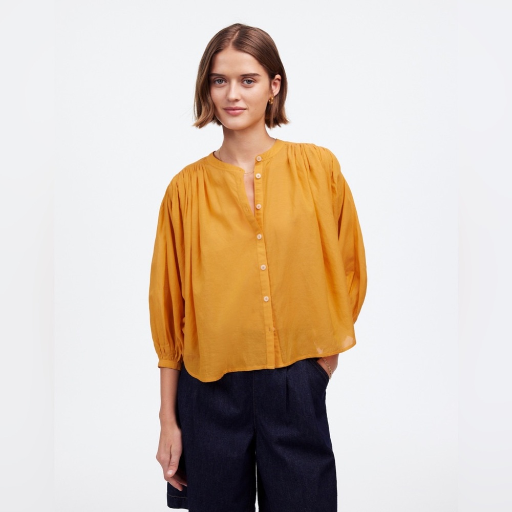 NWT Madewell Balloon Sleeve Top in Pollen XS tear from sensor sew or incl patch